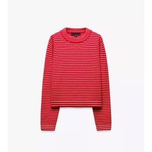 Zara Red and White Knit Sweater